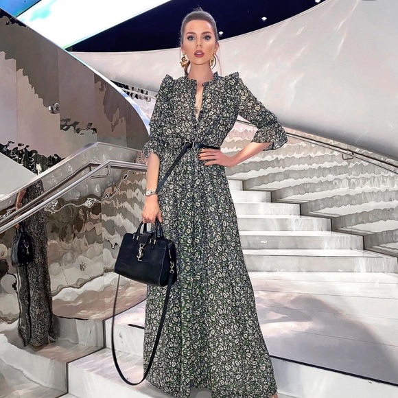 Mango Dress - Embossed Flower Gown - Picture 2 of 7